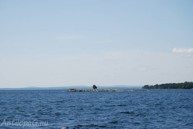 вид с моря на берег Швеции